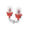Lámpara de Obstrucción Roja Certificada/ Luz Fija Tipo L-810 Doble LED/ 120 - 240 Vca/ Luz Infraroja