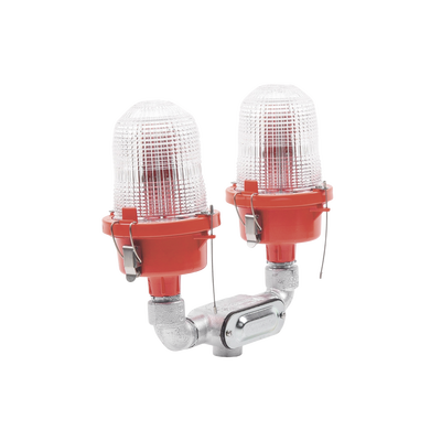 Lámpara de Obstrucción Roja Certificada/ Luz Fija Tipo L-810 Doble LED/ 120 - 240 Vca/ Luz Infraroja