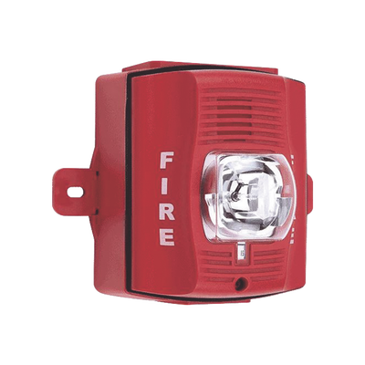 Sirena Estrobo Para Exterior De Dos Hilos Color Rojo Montaje Pared