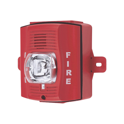 Sirena Estrobo Para Exterior De Dos Hilos Color Rojo Montaje Pared