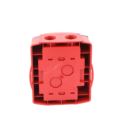 Sirena con Lámpara Estroboscópica / para Exterior / a 2 Hilos / Montaje en Pared / 12 o 24 Vcd / Configuración Estroboscópica Seleccionable / Texto en Inglés / Incluye Caja de Montaje / Color Rojo