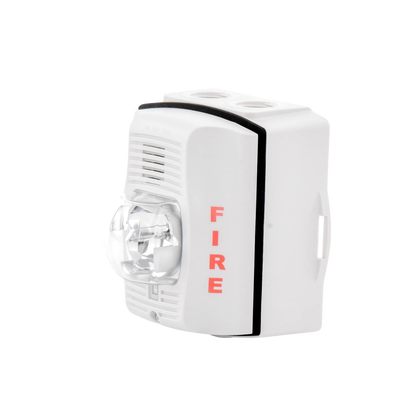 Sirena con Lámpara Estroboscópica para Exterior / a 2 Hilos / Configuración Estroboscópica Seleccionable / Color Blanco