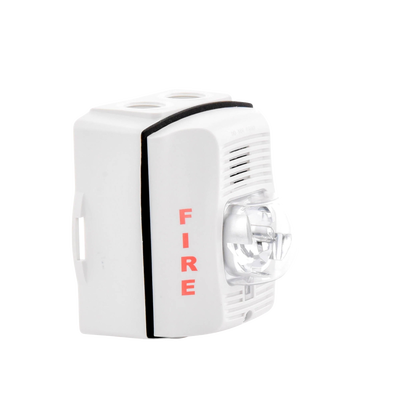 Sirena con Lámpara Estroboscópica para Exterior / a 2 Hilos / Configuración Estroboscópica Seleccionable / Color Blanco