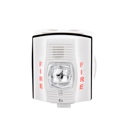 Sirena con Lámpara Estroboscópica para Exterior / a 2 Hilos / Configuración Estroboscópica Seleccionable / Color Blanco