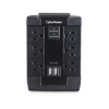 Multicontacto con Supresor de Picos de Pared, Voltaje de Entrada 125 Vca NEMA 5-15P, Con 6 Salidas NEMA 5-15R, 2 Puertos de Carga USB, 1200 Joules