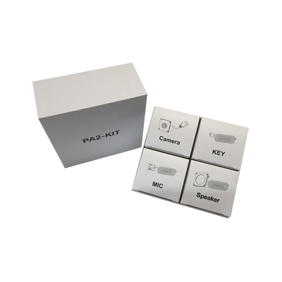 KIT de Accesorios para el modelo PA2F, incluye cámara, micrófono, parlante y botón, múltiples aplicaciones