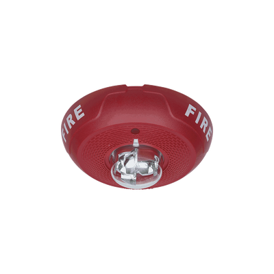 Sirena con Lámpara Estroboscópica, Montaje en Techo, Nivel de Candelas Seleccionable, Color Rojo, Nuevo Diseño Moderno y Elegante y Menor Consumo de Corriente Sirena con Lámpara Estroboscópica, Montaje en Techo, Nivel de Candelas Seleccionable, Color Rojo, Nuevo Diseño Moderno y Elegante y Menor Consumo de Corriente