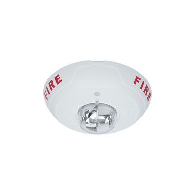 Sirena con Lámpara Estroboscópica, Montaje en Techo, Nivel de Candelas Seleccionable, Color Blanco, Nuevo Diseño Moderno y Elegante y Menor Consumo de Corriente