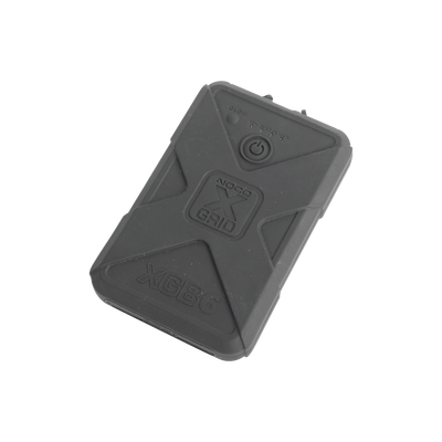 Batería de respaldo Li-Ion 6000 mAh con cubierta plástica protectora y salida USB para cargar dispositivos inalámbricos