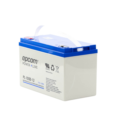 Acumulador EPCOM 12V, 100Ah Tecnología VRLA AGM Ciclo Profundo para Aplicaciones Fotovoltaicas terminales tipo M6 ( HEX )