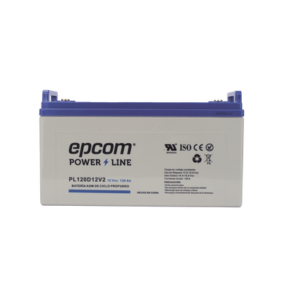Batería 12 Vcc / 120 Ah / UL / Tecnología AGM-VRLA / CICLO PROFUNDO / Para uso en aplicaciones fotovoltaicas y de emergencia / Terminales T4 Batería 12 Vcc / 120 Ah / UL / Tecnología AGM-VRLA / CICLO PROFUNDO / Para uso en aplicaciones fotovoltaicas y de emergencia / Terminales T4