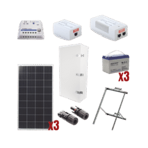 Kit Solar de 35 W con PoE 802.3af y PoE Pasivo 24 Vcc para una Cámara IP y un Radio Ubiquiti airMAX o Cambium ePMP.