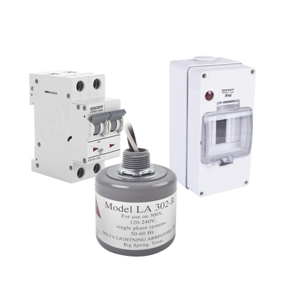 Kit de Centro de Carga Para Corriente Alterna, Breaker de hasta 400 Vca de 40 A con Supresor de Picos Transitorios. Kit de Centro de Carga Para Corriente Alterna, Breaker de hasta 400 Vca de 40 A con Supresor de Picos Transitorios.