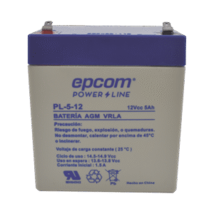 Batería 12 Vcc / 5 Ah / UL / Tecnología AGM-VRLA / Para uso en equipo electrónico Alarmas de intrusión / Incendio/ Control de acceso / Video Vigilancia / Terminales F1 / Cargador recomendado CHR-80. Batería 12 Vcc / 5 Ah / UL / Tecnología AGM-VRLA / Para uso en equipo electrónico Alarmas de intrusión / Incendio/ Control de acceso / Video Vigilancia / Terminales F1 / Cargador recomendado CHR-80.
