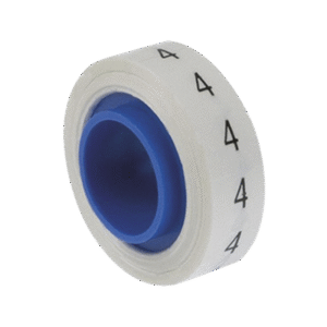 Rollo de Etiquetas Marcadoras, Pre-Impresos con el Número 4, de 2.4 metros, Color Blanco