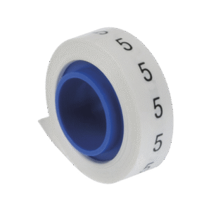 Rollo de Etiquetas Marcadoras, Pre-Impresos con el Número 5, de 2.4 metros, Color Blanco