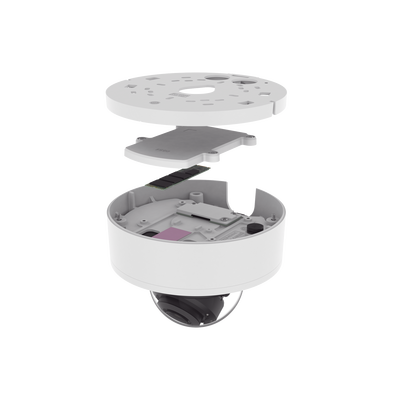 Cámara Domo 2MP Solid EDGE / Wisenet WAVE embebido / Antivandalica / Lente Motorizado de 4.38 A 9.33mm / P-Iris / WDR 120dB / 1TB SSD / IP66, IP67, IK10+, NEMA4X, IP6K9K