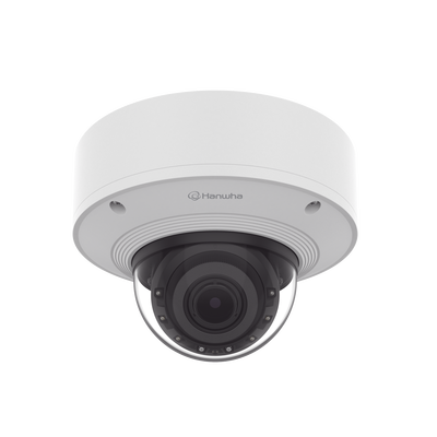Cámara Domo 2MP Solid EDGE / Wisenet WAVE embebido / Antivandalica / Lente Motorizado de 4.38 A 9.33mm / P-Iris / WDR 120dB / 1TB SSD / IP66, IP67, IK10+, NEMA4X, IP6K9K