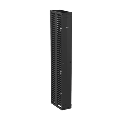 Organizador Vertical PatchRunner™, Doble (Frontal y Posterior), Para Rack Abierto de 45 Unidades, 10in de Ancho, Color Negro