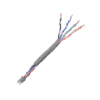 Cable Cat5e de alto rendimiento, con certificaciones ETL, UL, color gris, de 100 m ( 328 ft ) para aplicaciones en CCTV, redes de datos. Uso interior.