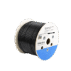 Bobina de cable de 305 m, Cat5E, con gel, para intemperie, doble forro extrema humedad, bajo tierra, UL, color negro para aplicaciones en video vigilancia, y redes de alta velocidad.
