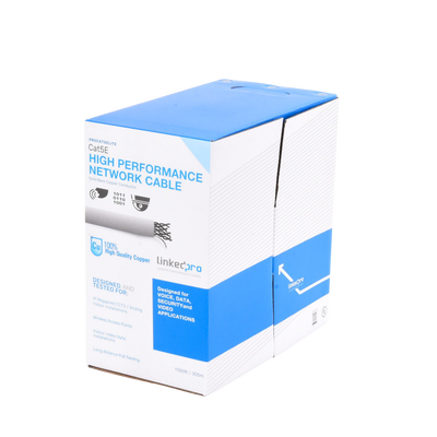 Bobina de cable de 305m, (1000 ft), Cat5e, 24 AWG, color Gris, UL, para aplicaciones en videovigilancia, redes de datos. Uso Interior Bobina de cable de 305m, (1000 ft), Cat5e, 24 AWG, color Gris, UL, para aplicaciones en videovigilancia, redes de datos. Uso Interior