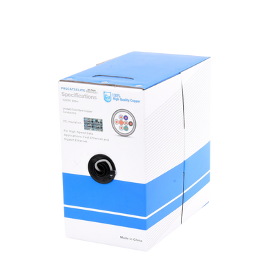 Bobina de cable de 305m, (1000 ft), Cat5e, 24 AWG, color Gris, UL, para aplicaciones en videovigilancia, redes de datos. Uso Interior Bobina de cable de 305m, (1000 ft), Cat5e, 24 AWG, color Gris, UL, para aplicaciones en videovigilancia, redes de datos. Uso Interior