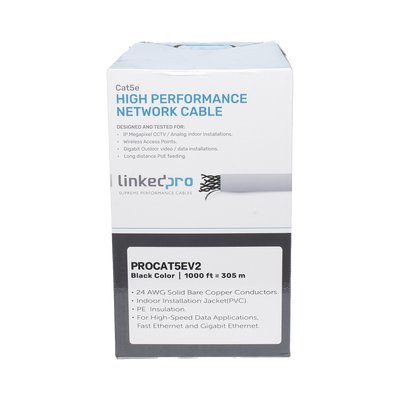 Bobina de cable de 305 m, ( 1000 ft ), Cat5e, alto desempeño, de color Gris, UL, para aplicaciones en video vigilancia, redes de datos. Uso Interior Bobina de cable de 305 m, ( 1000 ft ), Cat5e, alto desempeño, de color Gris, UL, para aplicaciones en video vigilancia, redes de datos. Uso Interior