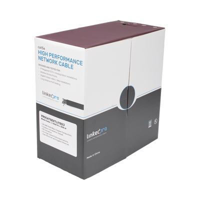 Bobina de Cable UTP 305 m, Cat5e Con DOBLE FORRO, para Exterior, CLIMAS EXTREMOS, Color Negro