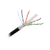Cable Cat6+ CALIBRE 23, UTP, Intemperie con GEL DOBLE CHAQUETA, ETL, UL, color negro de 305 Metros, para Climas EXTREMOS