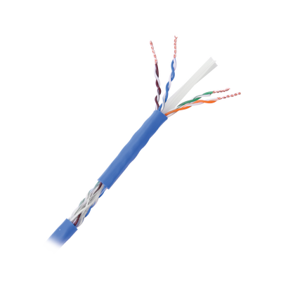 Cable Cat6+ CALIBRE 23 ALTO RENDIMIENTO, ETL,UL, color azul, de 100 metros, super flexible, para aplicaciones de CCTV, video HD, y redes de datos.