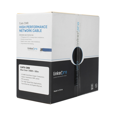 Bobina de cable de 305 metros Cat6+, CMR, CALIBRE 23 ALTO RENDIMIENTO, ETL,UL, color azul, super flexible, para aplicaciones de video vigilancia, video HD, y redes de datos. Uso interior. Bobina de cable de 305 metros Cat6+, CMR, CALIBRE 23 ALTO RENDIMIENTO, ETL,UL, color azul, super flexible, para aplicaciones de video vigilancia, video HD, y redes de datos. Uso interior.