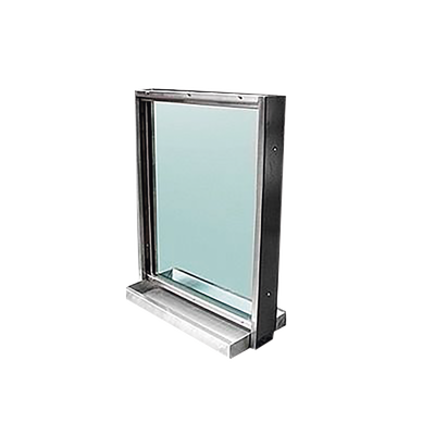Ventana blindada Nivel V / Acero Inoxidable / 51mm / Charola pasa documentos / 80cm x 60cm.