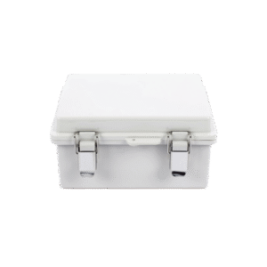 Gabinete de Plástico ABS, Uso en Intemperie IP66 (170 x 220 x 110 mm) Cierre por broche Inoxidable y Permite Cerrado con Candado y Llave (Perno 5mm) No Incluido