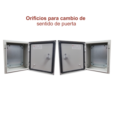 Gabinete de Acero IP66 Uso en Intemperie (300 x 400 x 200 mm) con Placa Trasera Interior de Metal y Compuerta Inferior Atornillable (Incluye Chapa y Llave T). Gabinete de Acero IP66 Uso en Intemperie (300 x 400 x 200 mm) con Placa Trasera Interior de Metal y Compuerta Inferior Atornillable (Incluye Chapa y Llave T).