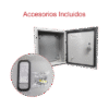 Gabinete de Acero IP66 Uso en Intemperie (400 x 400 x 200 mm) con Placa Trasera Interior de Metal y Compuerta Inferior Atornillable (Incluye Chapa y Llave T).