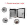 Gabinete de Acero IP66 Uso en Intemperie (400 x 400 x 200 mm) con Placa Trasera Interior de Metal y Compuerta Inferior Atornillable (Incluye Chapa y Llave T).