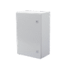 Gabinete de Acero IP66 Uso en Intemperie (400 x 600 x 250 mm) con Placa Trasera Interior Metálica y Compuerta Inferior Atornillable (Incluye Chapa y Llave T).