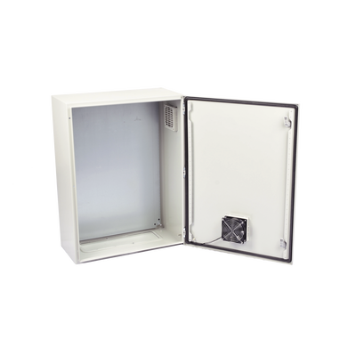 Gabinete Ventilado de Acero IP55 Uso en Exterior (400 x 600 x 250 mm) con Placa Trasera Interior Metálica y Compuerta Inferior Atornillable. Incluye Ventilador, Ventilas, filtros, Chapas y Llave T. Gabinete Ventilado de Acero IP55 Uso en Exterior (400 x 600 x 250 mm) con Placa Trasera Interior Metálica y Compuerta Inferior Atornillable. Incluye Ventilador, Ventilas, filtros, Chapas y Llave T.