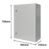 Gabinete de Acero IP66 Uso en Intemperie (500 x 700 x 250 mm) con Placa Trasera Interior Metálica y Compuerta Inferior Atornillable (Incluye Chapa y Llave T). Gabinete de Acero IP66 Uso en Intemperie (500 x 700 x 250 mm) con Placa Trasera Interior Metálica y Compuerta Inferior Atornillable (Incluye Chapa y Llave T).