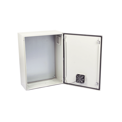 Gabinete Ventilado de Acero IP55 Uso en Exterior (500 x 700 x 250 mm) con Placa Trasera Interior Metálica y Compuerta Inferior Atornillable. Incluye Ventilador, Ventilas, filtros, Chapas y Llave T. Gabinete Ventilado de Acero IP55 Uso en Exterior (500 x 700 x 250 mm) con Placa Trasera Interior Metálica y Compuerta Inferior Atornillable. Incluye Ventilador, Ventilas, filtros, Chapas y Llave T.