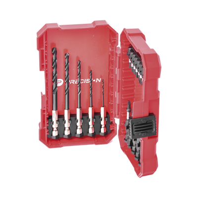 Juego de 18 Puntas y Brocas para Taladro, con Entrada Hexagonal de 1/4", Incluye Estuche.