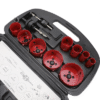 Juego de 13 Brocas Sierra Bimetálica con Adaptadores y Estuche. (3/4", 7/8", 1-1/8", 1-3/8", 1-1/2", 1-3/4", 2", 2-1/4", 2-1/2")