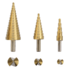 Juego de 3 Brocas Escalonadas HSS 4-12, 4-20, 4-32 mm (Para Plástico o Metal).