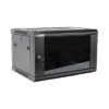 Gabinete PRECISION, Con Puerta de Cristal Templado, de 19in, 6UR, 450mm de Profundidad, Color Negro