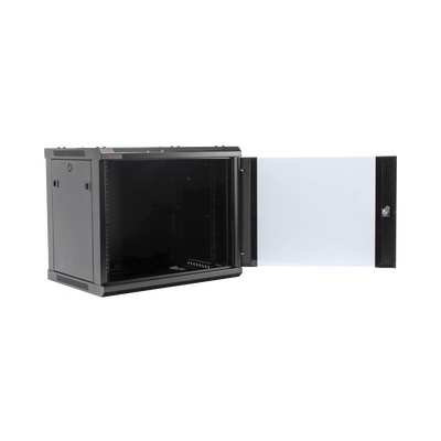Gabinete PRECISION, Con Puerta de Cristal Templado, de 19in, 9UR, 450mm de Profundidad, Color Negro
