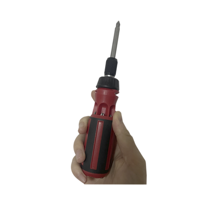 Desarmador 6 en 1 con Mango de Agarre Plástico (Torx de Seguridad #10 y #20, Hexagonal #5, PH0, PH2, Plana #5)