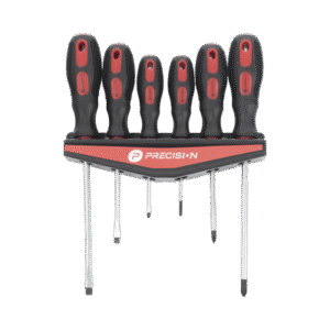 Juego de 6 desarmadores CrV con organizador y Mango Bicolor.