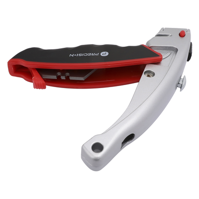 Navaja Uso Rudo con Cortador de Cable, Cuerpo Metálico, Mango Ergonómico (Con 5 Hojas de Repuesto).