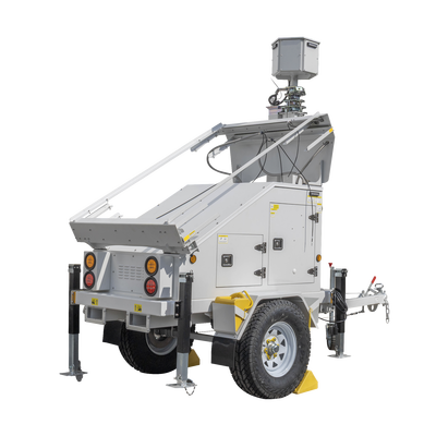 Traila / Remolque con Mástil Retráctil de 7.5 m. para Videovigilancia o Iluminación, con Bases para Instalar Paneles Solares y Baterías (No incluidos) Traila / Remolque con Mástil Retráctil de 7.5 m. para Videovigilancia o Iluminación, con Bases para Instalar Paneles Solares y Baterías (No incluidos)